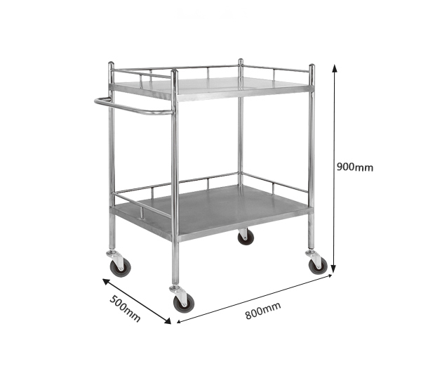不锈钢双层手推车